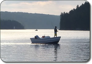 Flyfishing in a Tolman Skiff